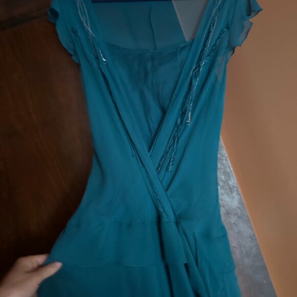 Vintage 1920s style drop waist dress - Teal - Relaxed fit S/M - 28-32" waist - Picture 4 of 10